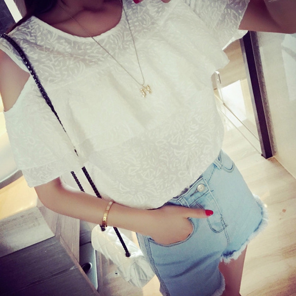 Λευκό καλοκαιρινό πουκάμισο γυναικών