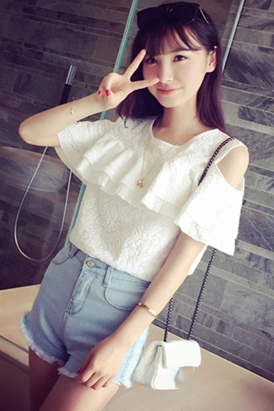 Λευκό καλοκαιρινό πουκάμισο γυναικών