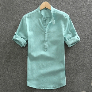 Летни мъжки ленени ризи в пет свежи цвята.