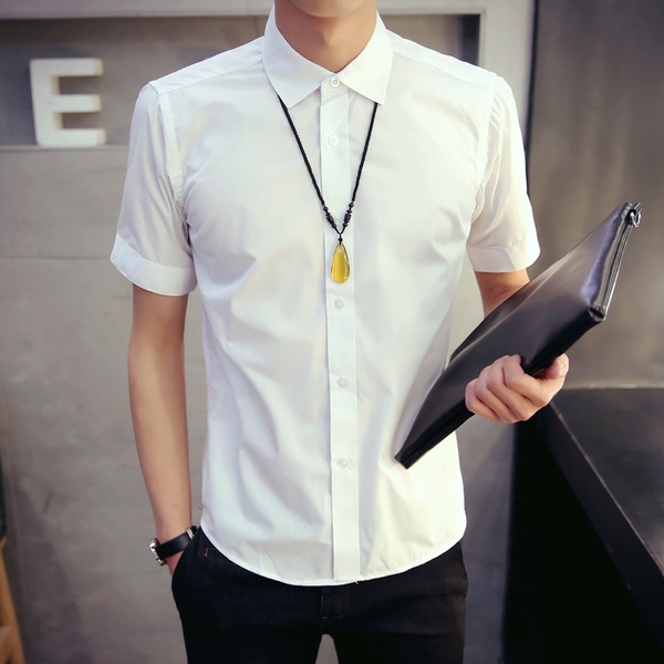 Ανδρικά πουκάμισα -Κομψά και φρέσκα μοντέλα σε διαφορετικά χρώματα: λευκό, μπλε, καφέ, ροζ αποχρώσεις