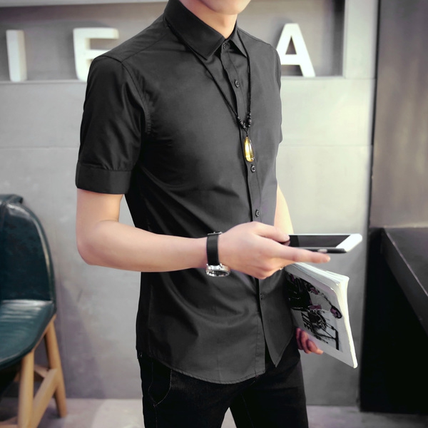 Ανδρικά πουκάμισα -Κομψά και φρέσκα μοντέλα σε διαφορετικά χρώματα: λευκό, μπλε, καφέ, ροζ αποχρώσεις