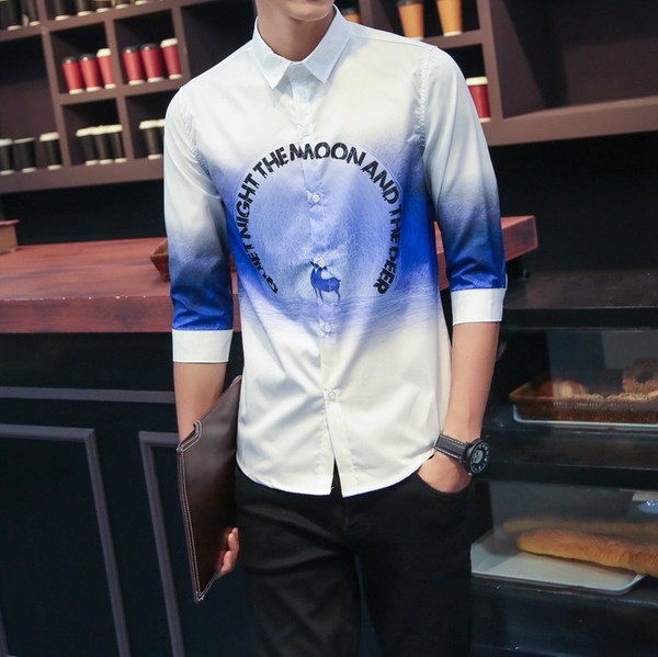 Летни мъжки ризи тип Slim модерни и различни-76 модела с различна щампа.