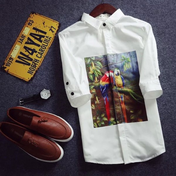 Летни мъжки ризи тип Slim модерни и различни-76 модела с различна щампа.