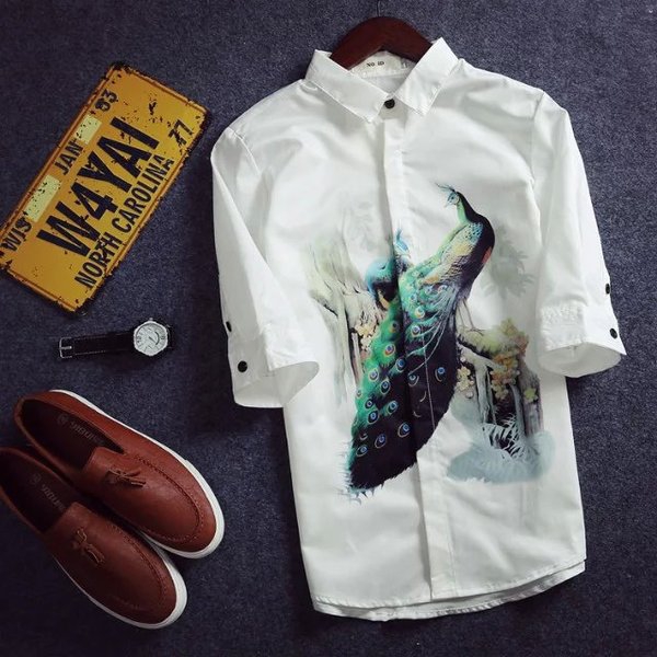 Летни мъжки ризи тип Slim модерни и различни-76 модела с различна щампа.