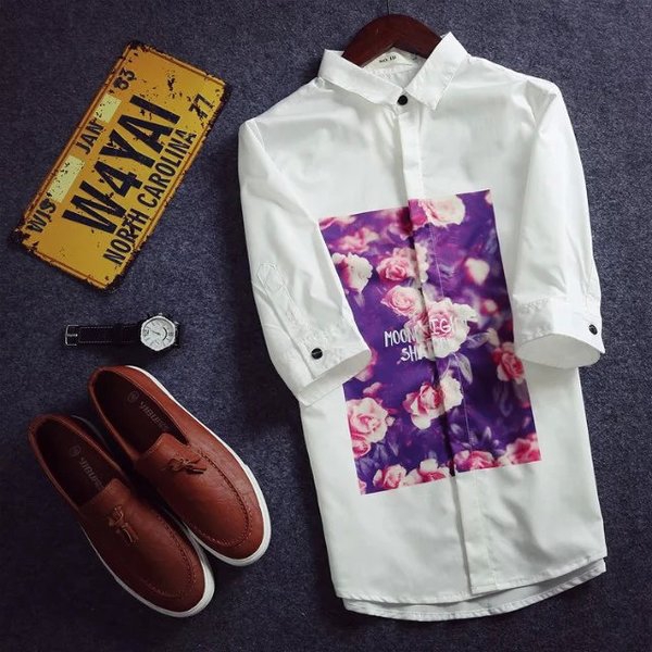 Летни мъжки ризи тип Slim модерни и различни-76 модела с различна щампа.