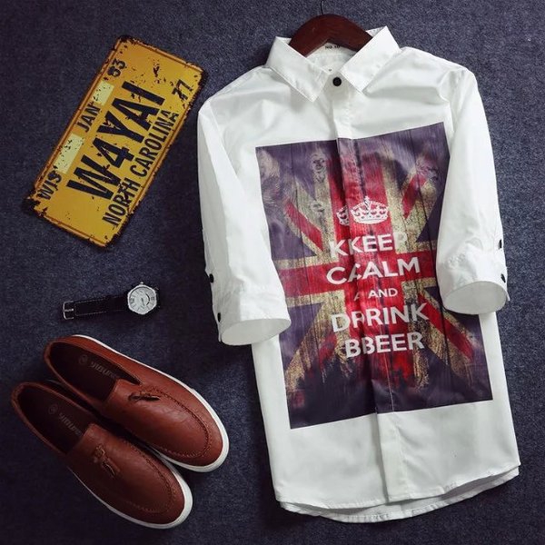 Летни мъжки ризи тип Slim модерни и различни-76 модела с различна щампа.