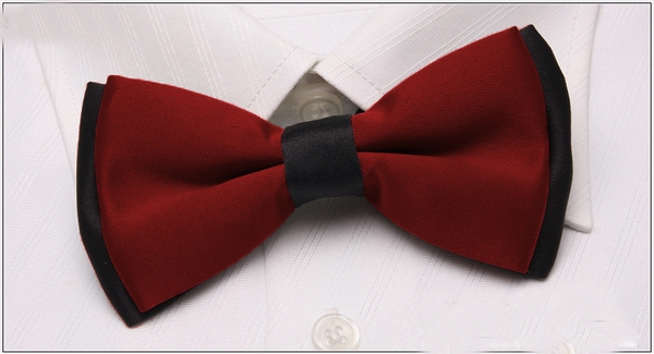 Мъжки едноцветни вратовръзки и папионки - виненочервени, сребристи, черни - подходящи за комбинация с риза с по светъл цвят