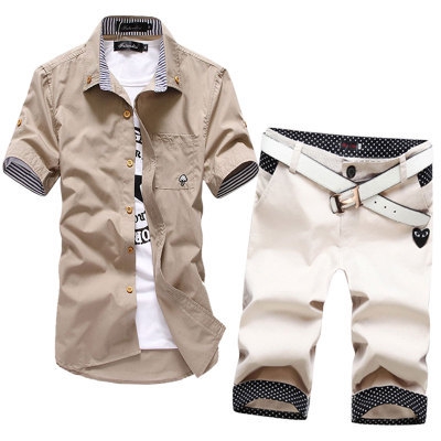 Мъжки модерни комплекти риза и къси панталони-23 различни топ модела.