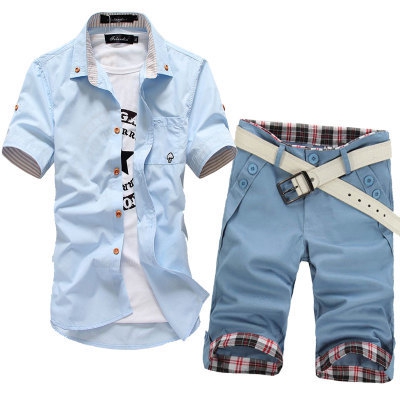 Мъжки модерни комплекти риза и къси панталони-23 различни топ модела.