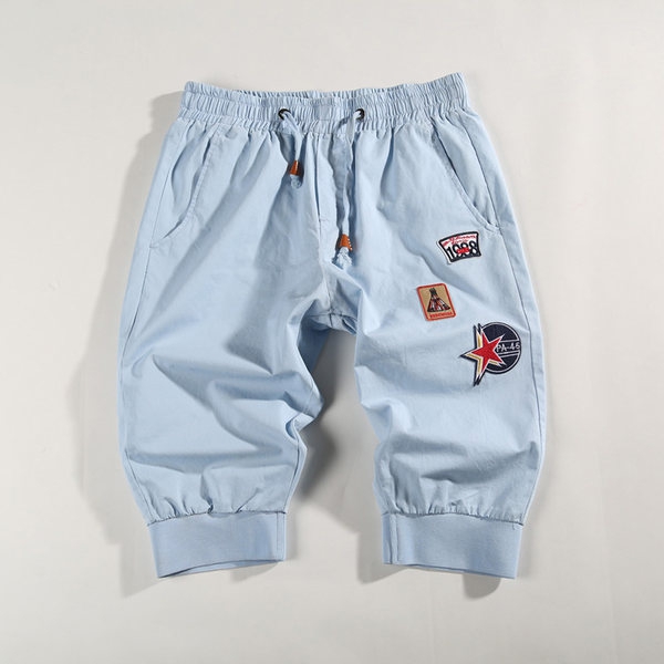 Ανδρικά καλοκαιρινά  φαρδιά ελαστική σορτς των ανδρών - 4 μοντέλα - πράσινο, μπλε και κόκκινο χρώμα με μικρές εκτυπώσεις