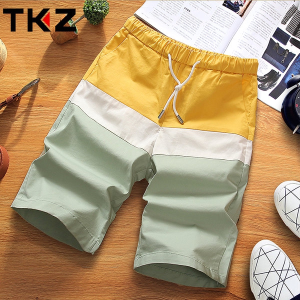 Ανδρικό καλοκαιρινό σύντομο ελαστικό παντελόνι – τρία μοντέλα  ριγέ μοτίβο