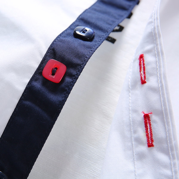 Ανδρικά πουκάμισα με κοντά μανίκια - γαλάζιο, μαύρο, λευκό και μπλε 