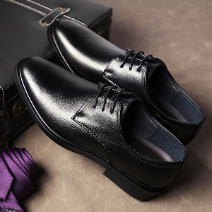 Черни мъжки  високи официални обувки подходящи за лятото - 2 модела 