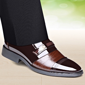 Мъжки официални обувки изработени от изкуствена с ток - 2 модела 