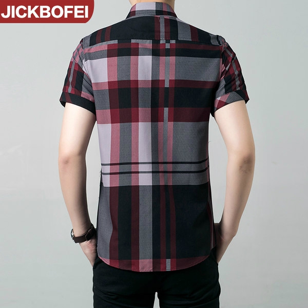 Мъжки слим ризи с къс ръкав - шарени и памучни в два модела