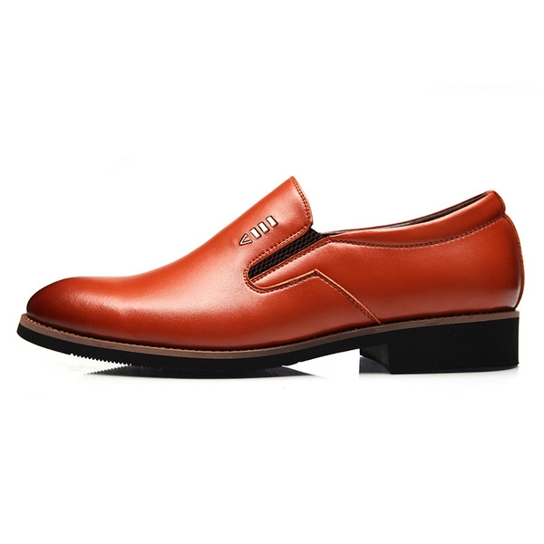 Официални мъжки обувки с ток изработени от изкуствена кожа без връзки - 2 модела 