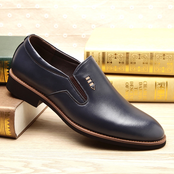 Официални мъжки обувки с ток изработени от изкуствена кожа без връзки - 2 модела 