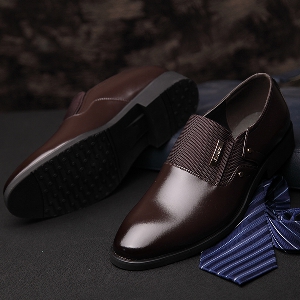 Официални обувки от изкуствена кожа за мъже  - черен и кафяв цвят 