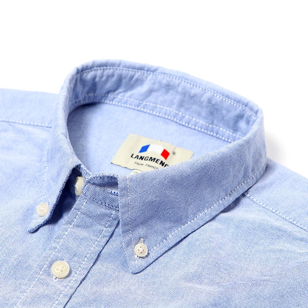 Мъжки ризи с дълъг ръкав - летни, есенни, пролетни - `Оксфорд` - розови, сини, черни, бели - едноцветни и с точки