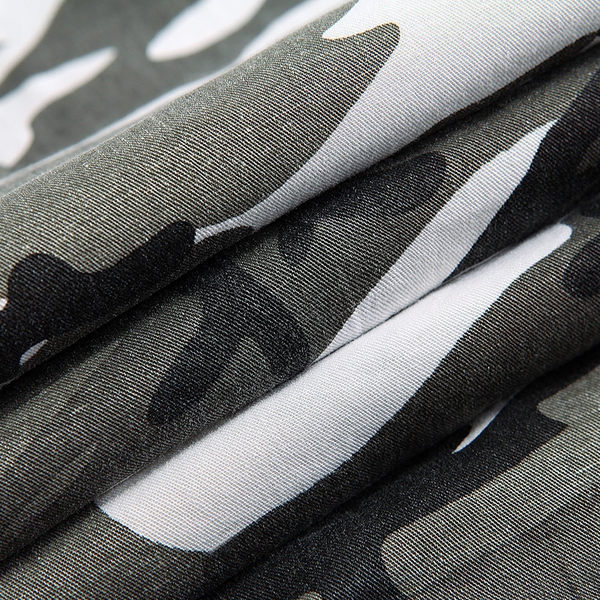 Мъжки камуфлажни ризи с дълъг ръкав - топ памучни младежки модели - пролетни, летни и есенни