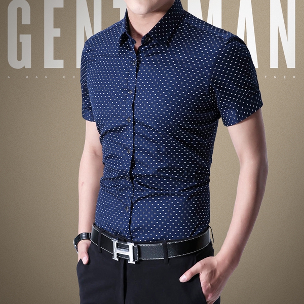 Αντρικά βαμβακερά πουκάμισα Slim σε μπορντό, λευκό, πράσινο και μπλε.