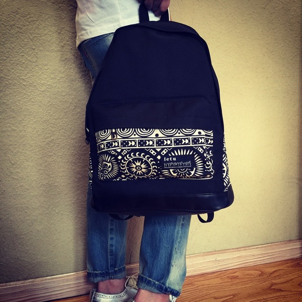 Αδιάβροχο σακίδιο ανδρικό σε μαύρο χρώμα κατάλληλο για ταξίδια και κολέγιο - 45 * 30 * 14cm