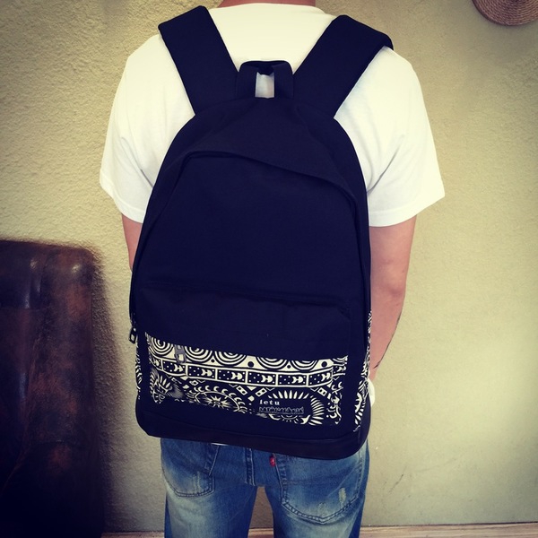 Αδιάβροχο σακίδιο ανδρικό σε μαύρο χρώμα κατάλληλο για ταξίδια και κολέγιο - 45 * 30 * 14cm