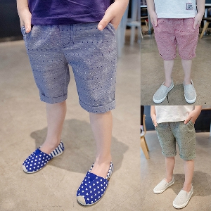 Детски памучни панталони за момчета в три цвята.