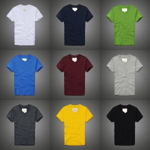 Мъжки спортни памучни жълти, сиви, зелени, бели, сини, зелени тениски 