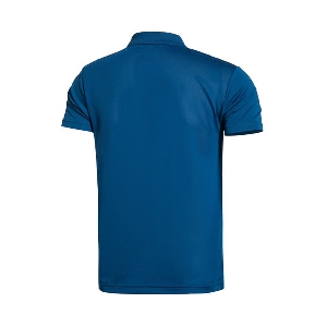 Ανδρικό καλοκαιρινό μπλουζάκι με κουμπιά, σε μπλε και μαύρο χρώμα  με κοντό μανίκι