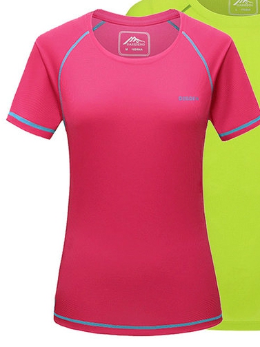 Γυναικεία καλοκαιρινά σπορ κοντομάνικα μπλουζάκια με ροζ, μπλε, πορτοκαλί, πράσινο χρώμα