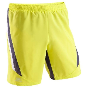 Мъжки къси летни джогинг спортни панталони - жълти и сиви - еластични от полиестър 