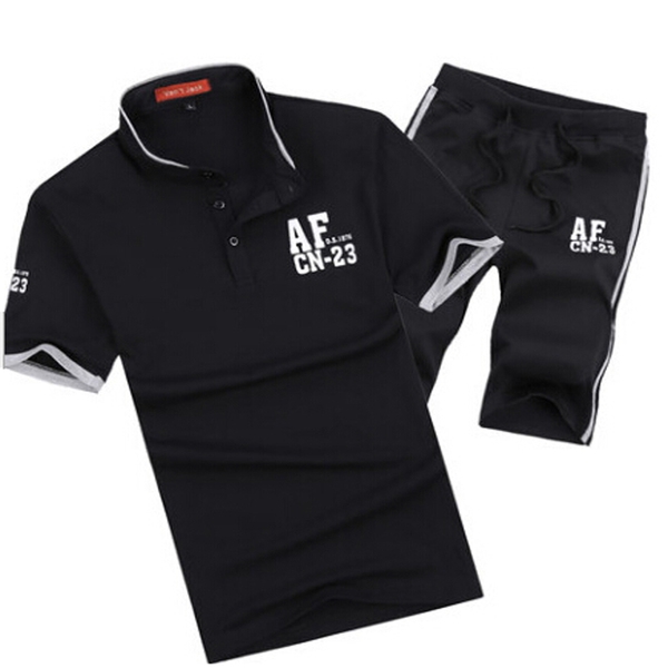 Ανδρικά  αθλητικά καλοκαιρινά σπορ φόρμες, κοντό μανίκι και σορτς: Μαύρο, Γκρι, Πράσινο, Κόκκινο, Μπλε χρώμα