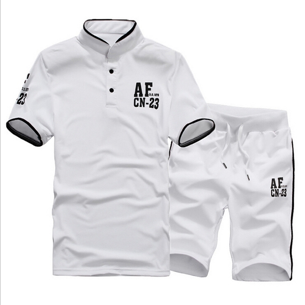 Ανδρικά  αθλητικά καλοκαιρινά σπορ φόρμες, κοντό μανίκι και σορτς: Μαύρο, Γκρι, Πράσινο, Κόκκινο, Μπλε χρώμα