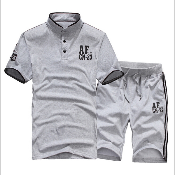 Ανδρικά  αθλητικά καλοκαιρινά σπορ φόρμες, κοντό μανίκι και σορτς: Μαύρο, Γκρι, Πράσινο, Κόκκινο, Μπλε χρώμα