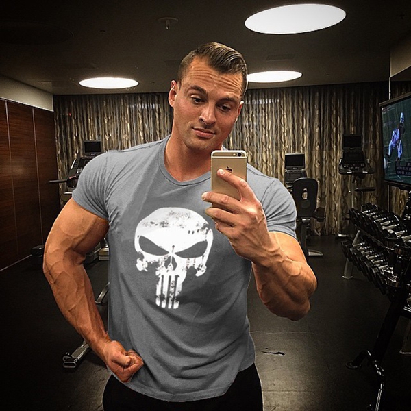 Αθλητικά ανδρικά t-shirts κατάλληλα για γυμναστήριο σε μπλε, άσπρο, μαύρο, κόκκινο και γκρι χρώμα