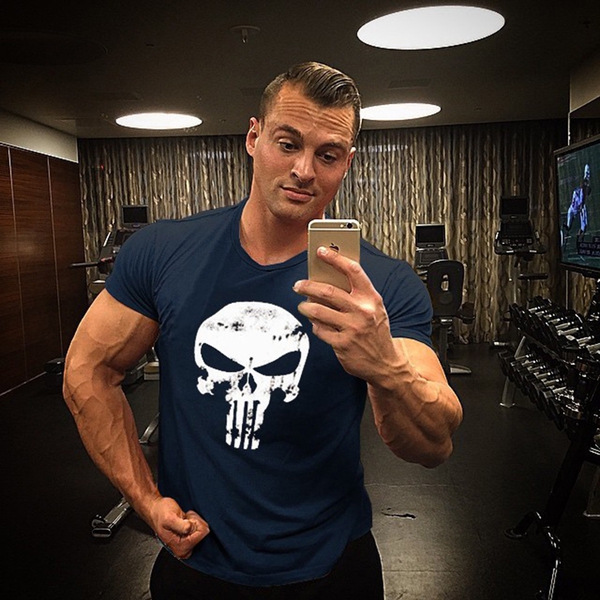 Αθλητικά ανδρικά t-shirts κατάλληλα για γυμναστήριο σε μπλε, άσπρο, μαύρο, κόκκινο και γκρι χρώμα