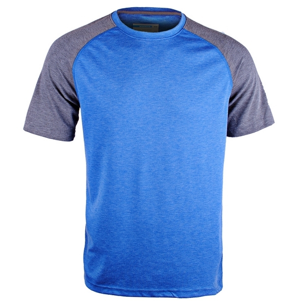 Ανδρικά καλοκαιρινά σπορ κοντομάνικα μπλουζάκια από μπλε πολυεστέρα σε μαύρο, κόκκινο κρασί, μαύρο χρώμα με γκρίζα μανίκια