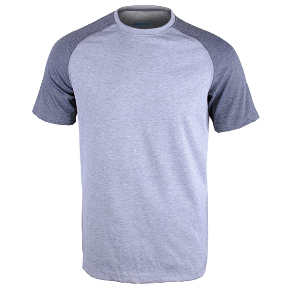 Ανδρικά καλοκαιρινά σπορ κοντομάνικα μπλουζάκια από μπλε πολυεστέρα σε μαύρο, κόκκινο κρασί, μαύρο χρώμα με γκρίζα μανίκια