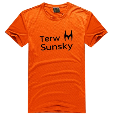 Мъжки тениски с къс ръкав Terw Sunsky спортни дишащи зелени, оранжеви, бели, сини, черни, Полиестър
