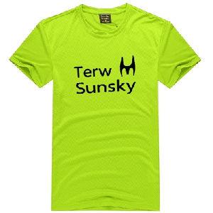 Мъжки тениски с къс ръкав Terw Sunsky спортни дишащи зелени, оранжеви, бели, сини, черни, Полиестър