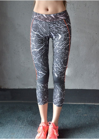 Γυναικεία αθλητικά ελαστικά παντελόνια σε γκρι - 1 μοτίβο