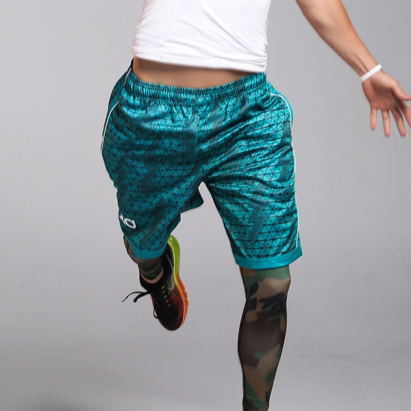 Καλοκαιρινά ανδρικά σορτς για μπάσκετ για αθλητισμό σε μπλε πράσινο και μαύρο χρώμα