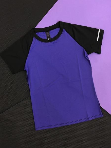 Γυναικεία αθλητικά μπλουζάκια με μοβ, λευκό και γκρι χρώμα