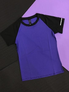 Дамски бързосъхнещи спортни тениски в лилав,бял и сив цвят 
