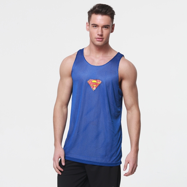 Ανδρικά αθλητικά αμάνικα  σε γκρι, μοβ, μαύρο και μπλε χρώμα Captain America, Superman και άλλα