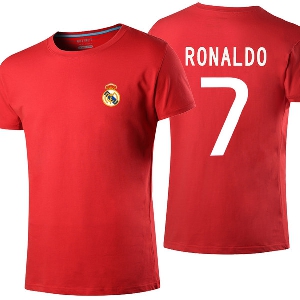 Ανδρικό βαμβακερό καλοκαιρινό  μπλουζάκι ποδοσφαίρου Ρεάλ Μαδρίτης, Cristiano Ronaldo
