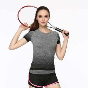 Дамски спортни памучни летни тениски с къс ръкав, слим модели