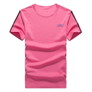 Мъжки спортни тениски с къс ръкав за лек крос, джогинг и тренировка както и ежедневие розови, сини, черни
