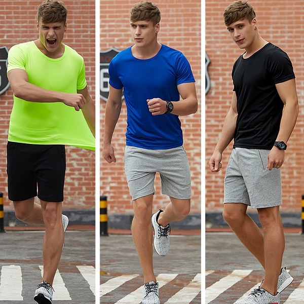 Ανδρικό αθλητικό μπλουζάκι αναπνεύσιμο  σε μπλε, άσπρο, κόκκινο, μαύρο και πράσινο χρώμα